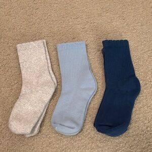 Aerie Women's Casual Socks - Gray, Light Blue, and Navy